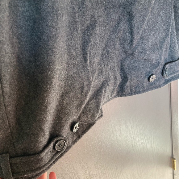 Heavy H&M winter peacoat, lined, charcoal. size Small/Medium. grey coat - Picture 9 of 13